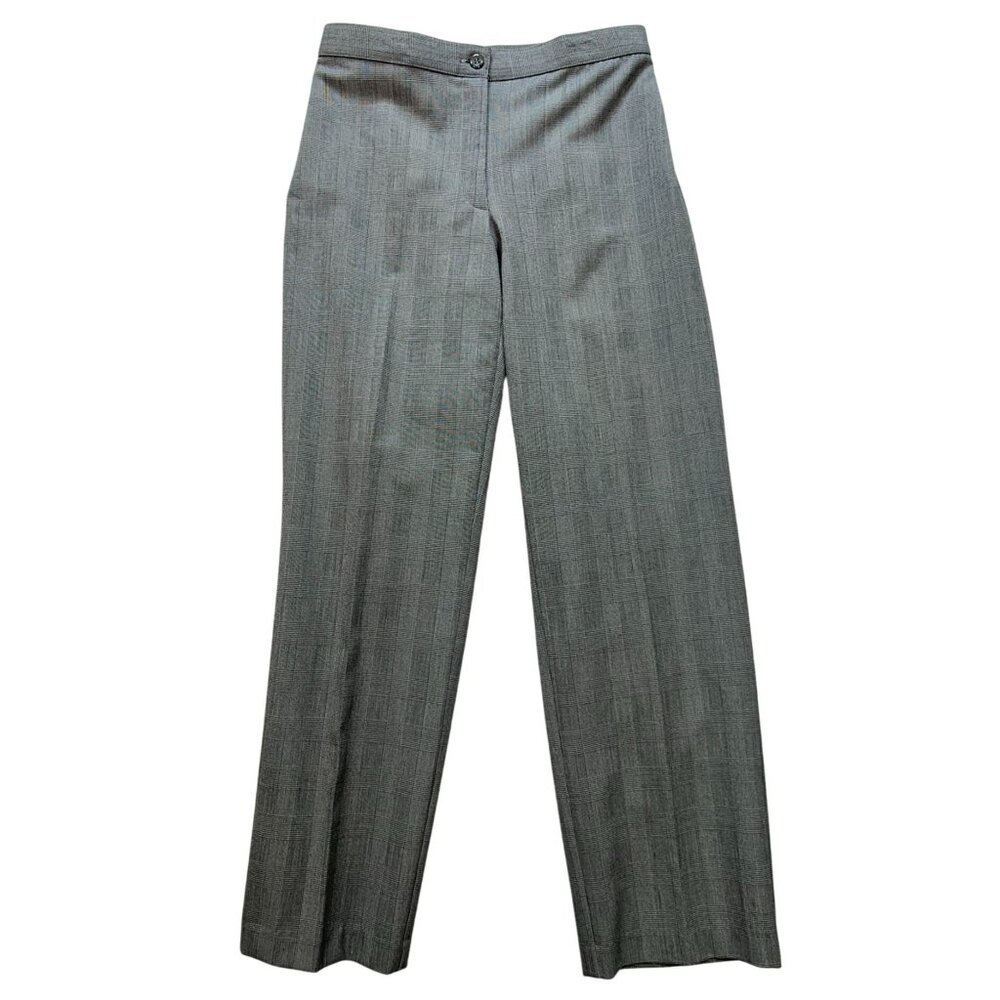 Briggs New York Womens Trouser Pants Size 6P Gray Plaid Straight Leg Workwear